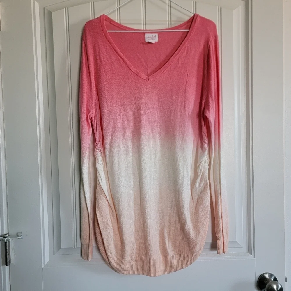 NWOT Isabel Maternity Long Sleeve Ombre Shirt - Picture 2 of 6